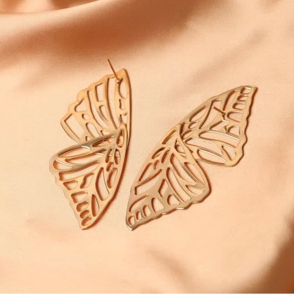 Zara Gold Butterfly Earrings - Picture 6 of 7